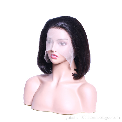 Cheap 10 inch peruvian short bob transparent lace front wig raw virgin wig vendors 5x5 hd lace frontal human hair wigs